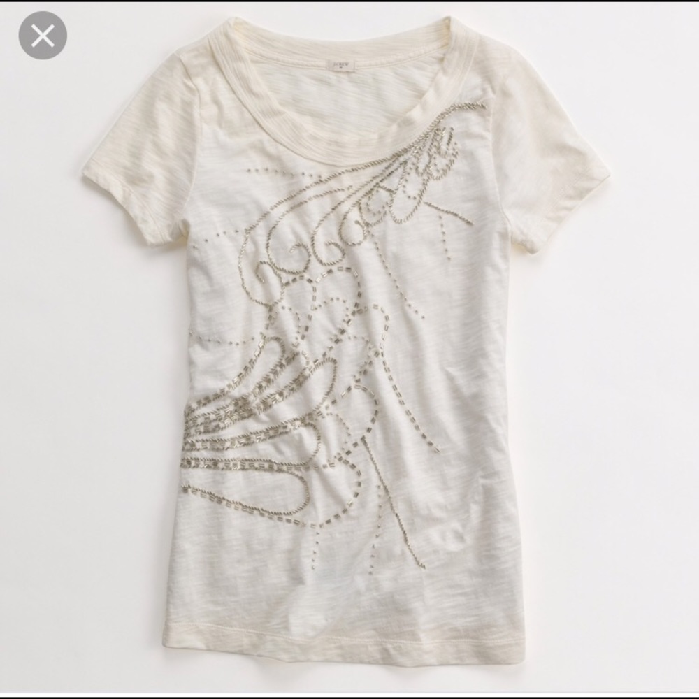 J Crew Beaded Florence Tee